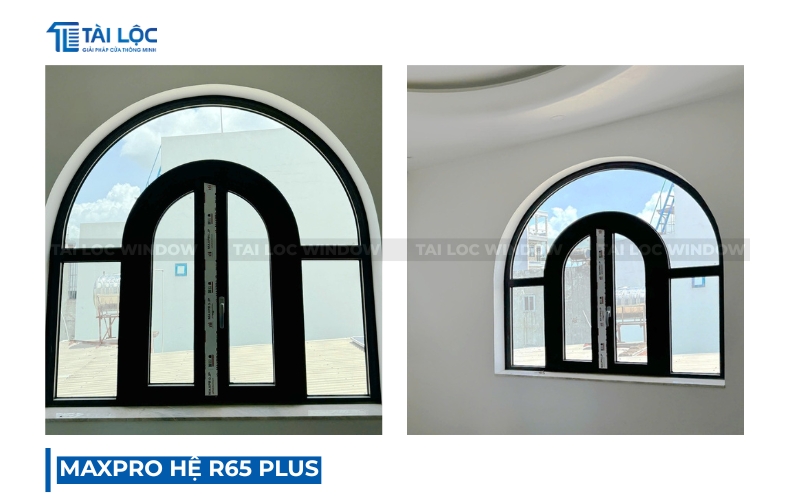 Cửa sổ uốn vòm hệ R65Plus hiện đại Cửa sổ uốn vòm hệ R65Plus hiện đại