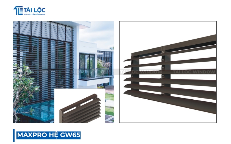 Hạng mục lam chắn nắng, lam trang trí mặt tiền hệ GW65 Hạng mục lam chắn nắng, lam trang trí mặt tiền hệ GW65