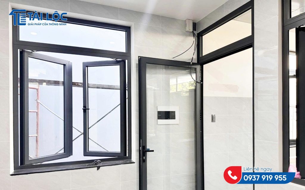 Cửa đi mở quay và cửa sổ mở quay kết hợp ô Fix Cửa nhôm xingfa