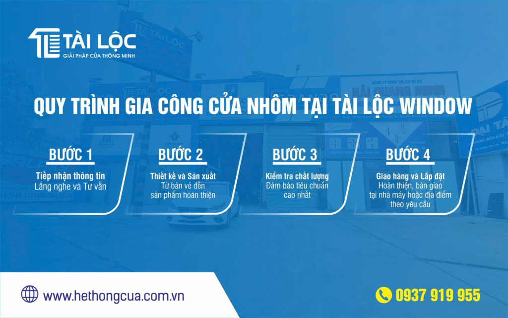 Quy trình gia công cửa nhôm tại Tài Lộc Window Quy trình gia công cửa nhôm tại Tài Lộc Window