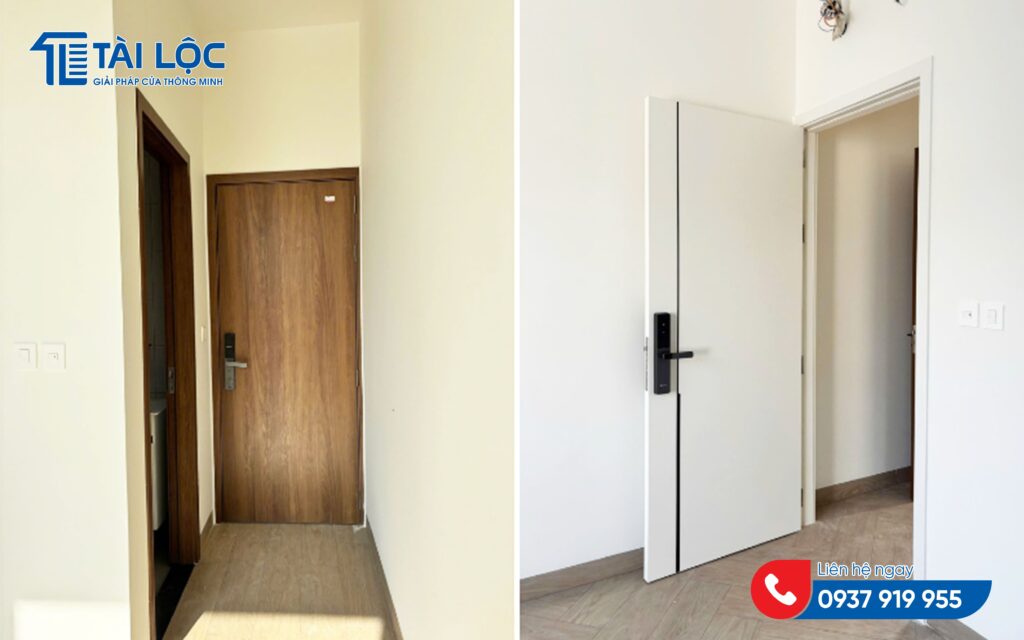 Cửa nhựa Composite màu vân gỗ và trắng Cửa nhựa Composite màu vân gỗ và trắng