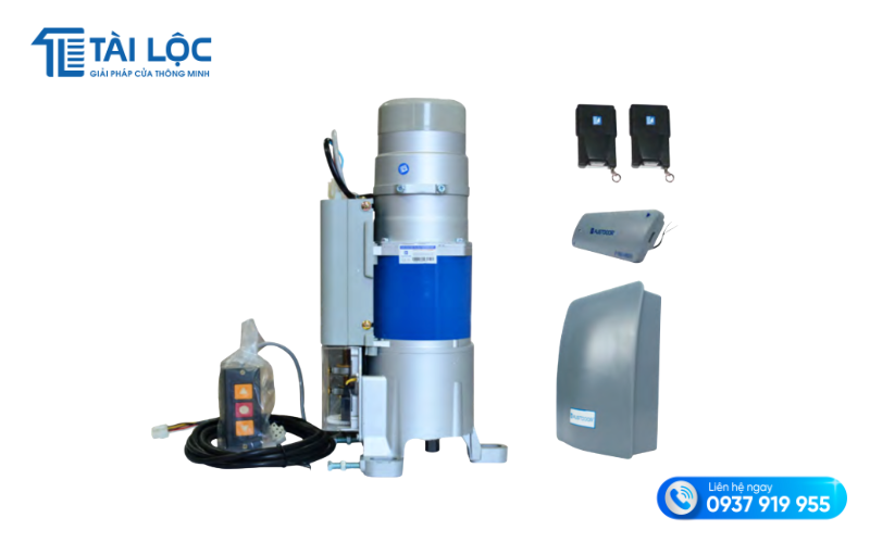 Trang bị bộ tời tải trọng lớn, giúp cửa vận hành êm, giảm rung lắc Trang bị bộ tời tải trọng lớn, giúp cửa vận hành êm, giảm rung lắc