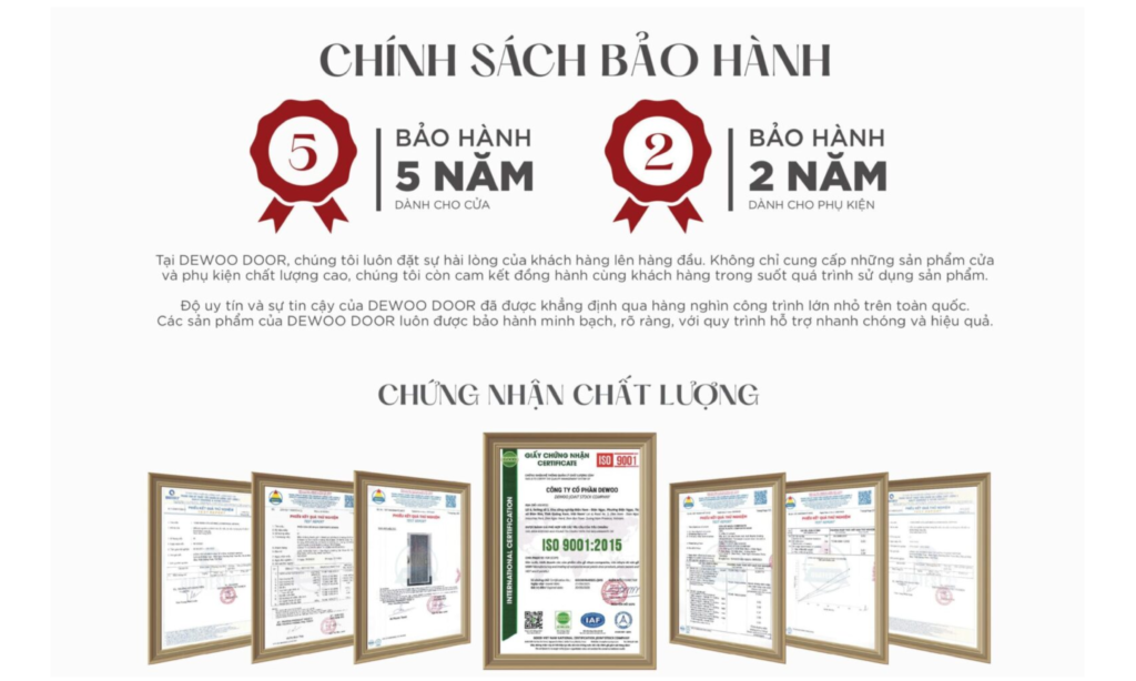 Chính sách bảo hành cửa tại nhà máy Dewoo Door Chính sách bảo hành cửa tại nhà máy Dewoo Door