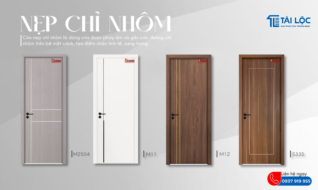 Mẫu cửa nhựa gỗ Composite nẹp chỉ nhôm Mẫu cửa nhựa gỗ Composite nẹp chỉ nhôm
