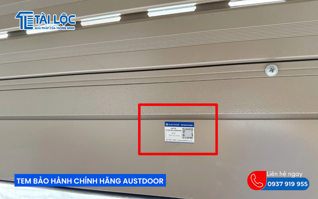 Tem bảo hành chính hãng cửa Austdoor Tem bảo hành chính hãng cửa Austdoor