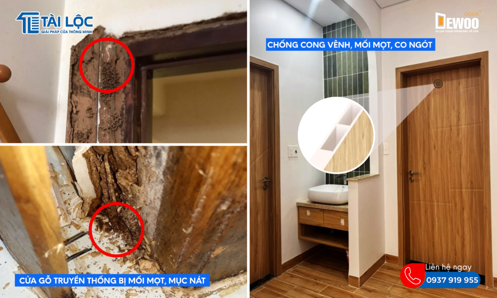 Chống cong vênh, mối mọt - giải quyết vấn đề thường gặp ở cửa gỗ truyền thống Chống cong vênh, mối mọt - giải quyết vấn đề thường gặp ở cửa gỗ truyền thống