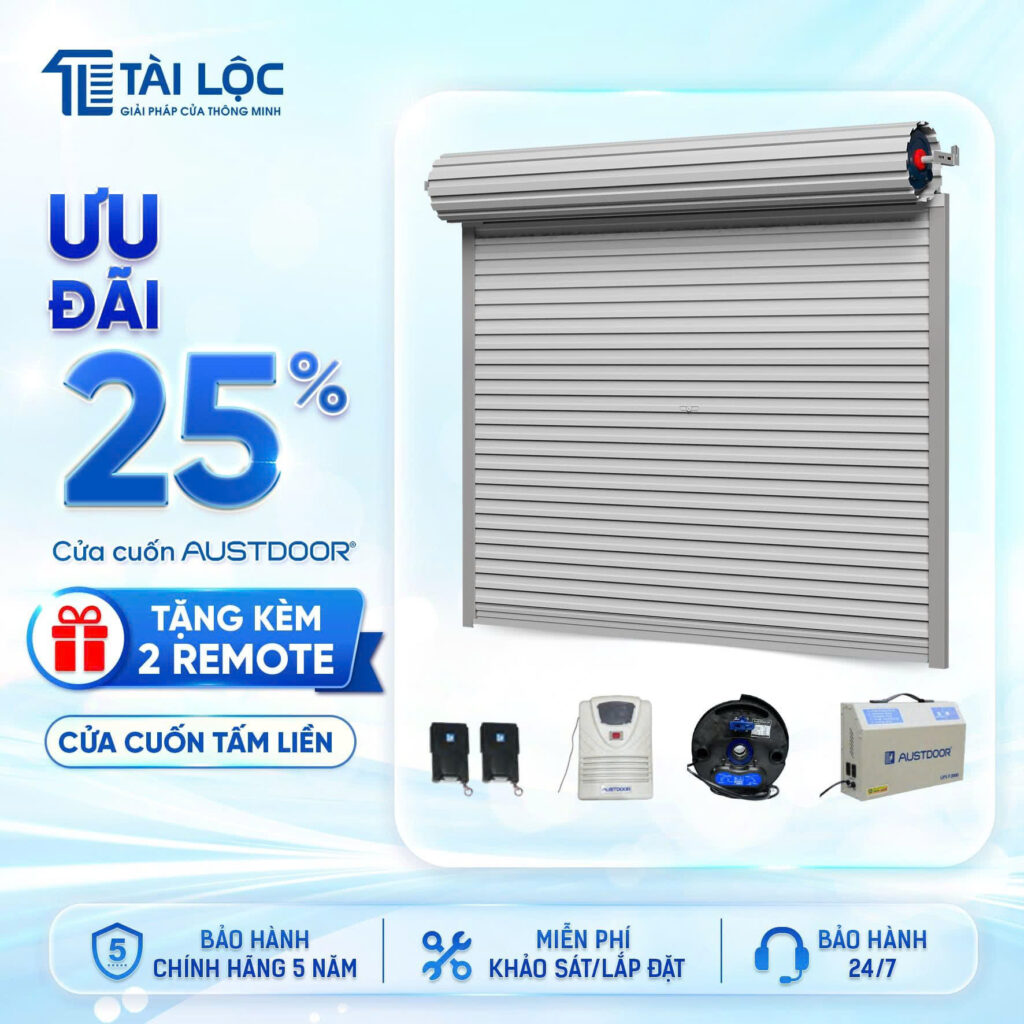 Ưu đãi 25% dòng cửa cuốn tấm liền Austdoor Ưu đãi 25% dòng cửa cuốn tấm liền Austdoor