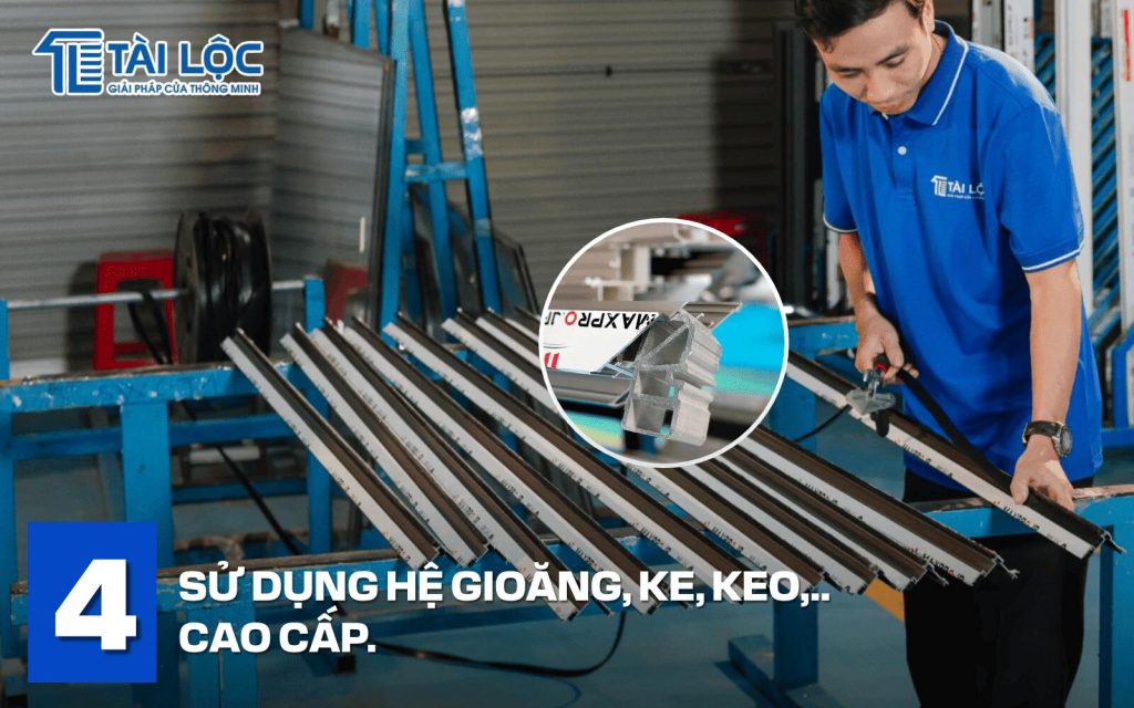 Sử dụng vật tư cao cấp đồng hộ cho toàn hệ cửa Sử dụng vật tư cao cấp đồng hộ cho toàn hệ cửa